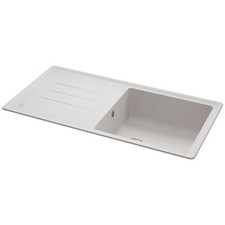 Carron Phoenix Debut 105 1.0 Bowl Granite Polar White Kitchen Sink & Waste
