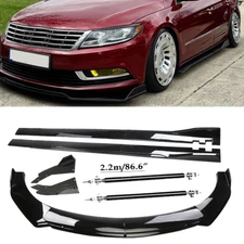 Front Bumper Lip Splitter Spoiler Side Skirt Strut Rod For Volkswagen CC 09-17