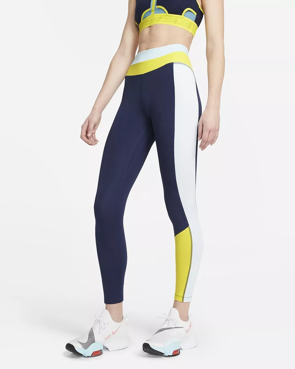 Nike One Women's Mid-Rise 7/8 Color-Block Leggings CZ9198-410 NWT - Size  Small