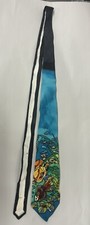 VINTAGE SILK BEAUTIFUL PAINTED FISH/UNDERWATER TIE AMAZING CONDITION- UNIQUE