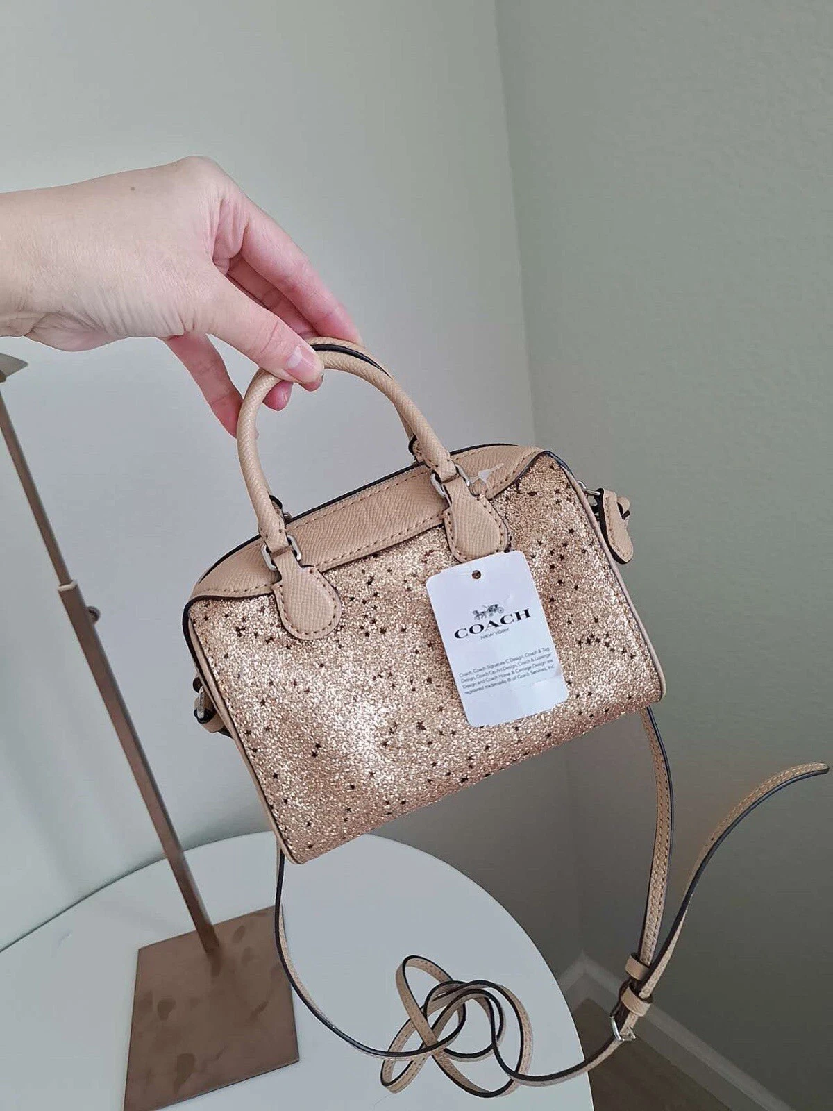 Borsa a tracolla Coach Micro Mini Bennett Star Glitter nuova