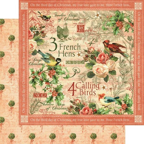 Graphic 45 Twelve Days Christmas Collection 12 x 12 Cardstock PICK Day - Picture 5 of 14