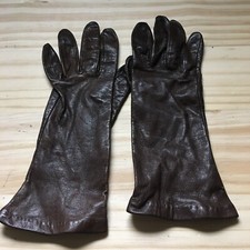 Vintage 1990s Lord  Taylor Women's Leather Gloves Brown Size 6 Mid sleeve