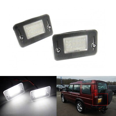 2x White 18 LED License Plate Lights Lamps For 1999-2004 Land Rover Discovery 2