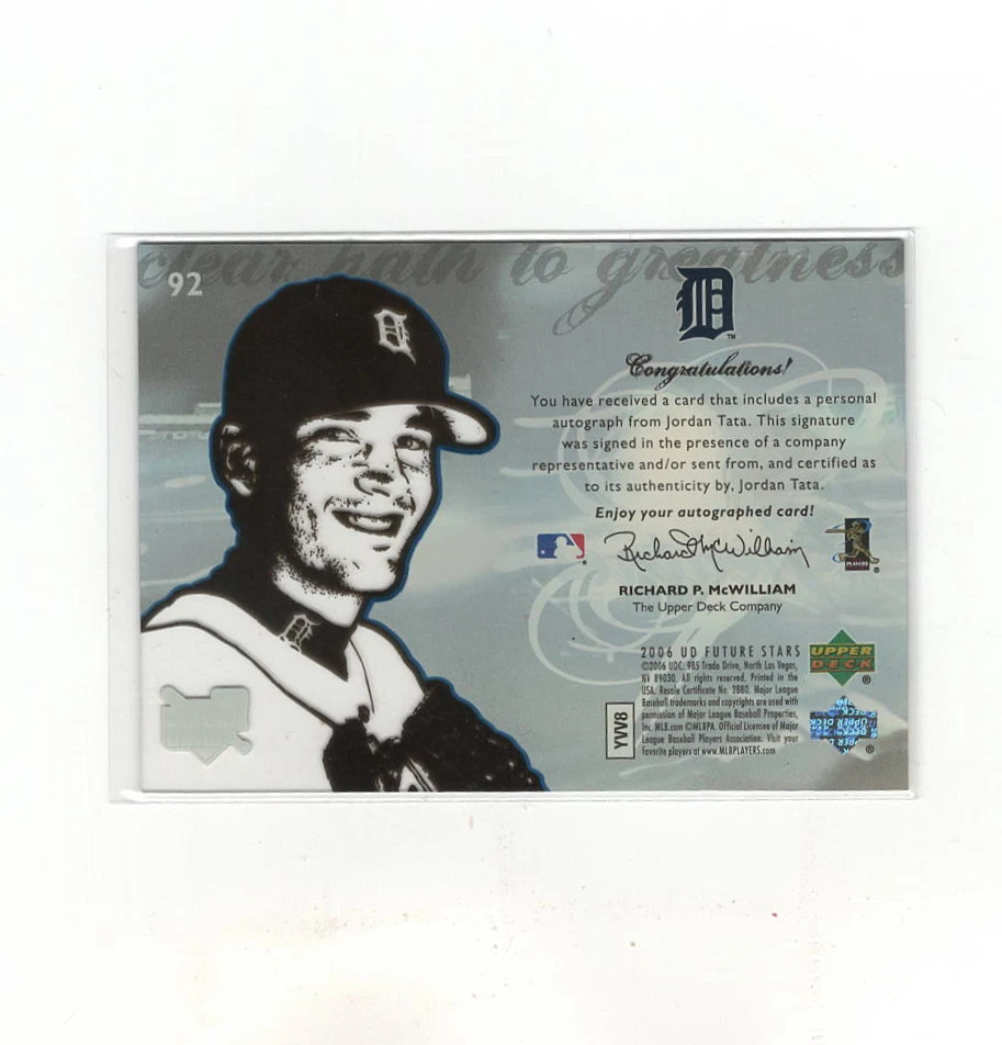 2006 Future Stars Clear Path to Greatness Signatures Jordan Tata Rookie Auto RC - Image 2 of 2