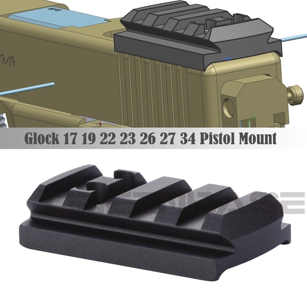 Glock Sight Mount Plate Glock 17 19 22 23 26 27 34 Rail for Red Dot Sight