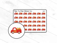 1673~~Pumpkin Truck Date Covers Planner Stickers.