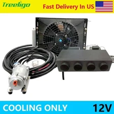 12V Underdash Car Air Conditioner Electric A/C Unit Compressor Cooling Universal