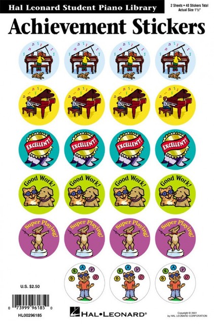 Music Achievement Stickers Hal Leonard Student Piano Educational NEW 000296185 Music Achievement Stickers Hal Leonard Student Piano Educational NEW 000296185