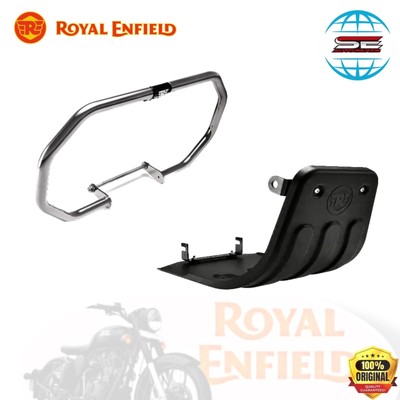 ROYAL ENFILED METEOR/CLASSIC/BULLET350 SILVER OCTAGON ENGINE GUARD & SUMPGUARD