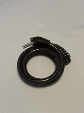 Combination Bike Cable Lock - 4 Digit  32 inch Coiled Security Resettable Cable 