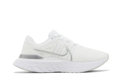 Nike Wmns React Infinity Run Flyknit 3 'White Metallic Silver' DD3024-101