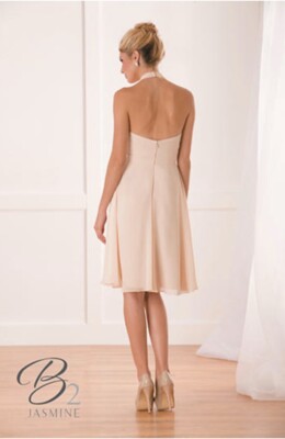 sandstone bridesmaid dresses Wedtrend Women Desert Rose Bridesmaid Dress Sheath Spaghetti Straps Draped  Chiffon Wedding Party Dress – WEDTREND main image 0