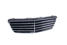 Front Grille For Mercedes-Benz E320 00-03 E430 00-02 Chrome Shell Black Insert