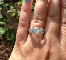 1.97 Ct White Round Bezel Set CZ 14K White Gold Plated Engagement Ring