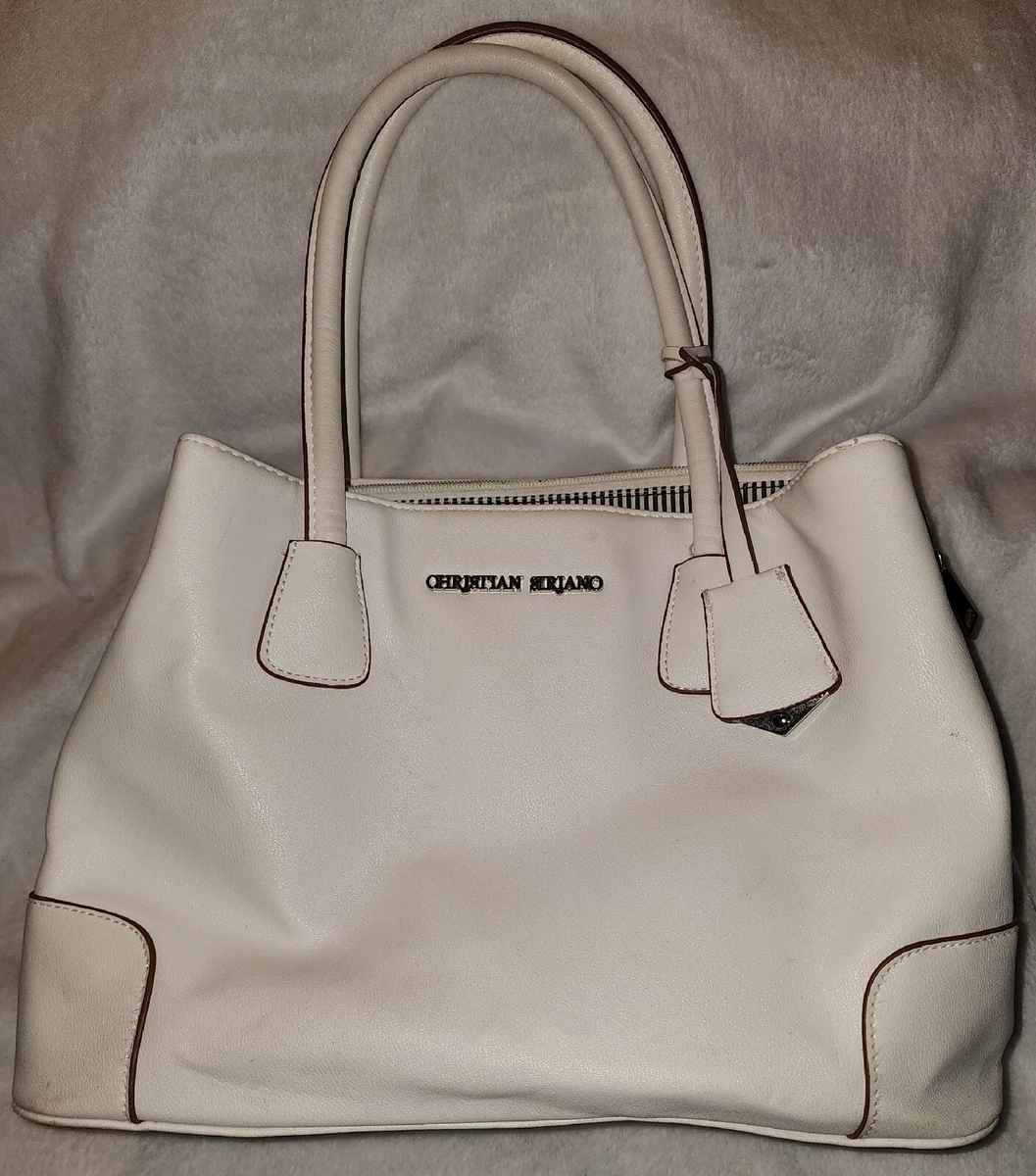 Christian Siriano for Payless white handbag w pinstripe