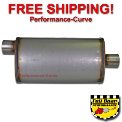 2.5'' O/C Performance Exhaust 18'' Muffler MAX FLOW Stainless Steel 4x9 MF1256