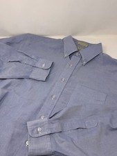 Vintage LL Bean Single Needle Tailoring USA Button Up Shirt Blue Mens 18-35 J3