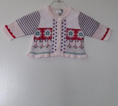 ABSORBA GILET CARDIGAN EN COTON A MANCHES LONGUES, COL ROND 1 MOIS / 54 CM ROSE