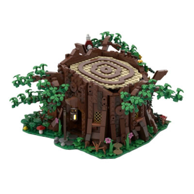Enchanted Forest Cottage MOC Building Blocks Set, Fairy Treehouse DIY Bricks Toy