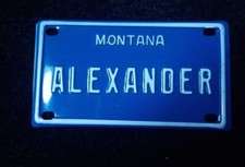 Montana Metal License Plate  for bicycle or bike Alexander Alex