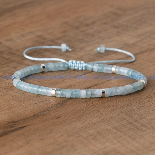 Natural Crystal Stone Bracelet Gemstone Beaded Dainty Healing Bracelet Handmade - Picture 29 of 59