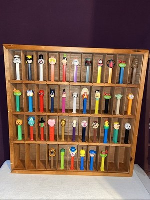 Vintage PEZ Dispensers Collection Large LOT In Custom Display Case
