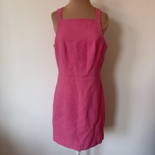 Anthropologie 4Collective Rospi Basketweave Square Neck Sleeveless Pink Dress 8