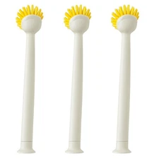 3-Pack Long Handle Dish Brush w/ Scraper & Suction Base – Kitchen Scrub Brush