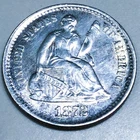 1872-S Seated Liberty Half Dime Beautiful AU/BU Coin Rare Date