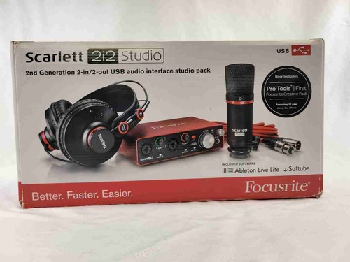 Focusrite Scarlett 2i2 Studio 2nd Gen USB Audio Interface Pack Tested Working