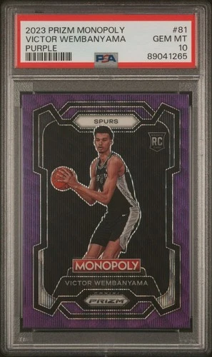 2023-24 Prizm Monopoly Victor Wembanyama Purple Wave #81 PSA 10 GEM MT RC ROOKIE