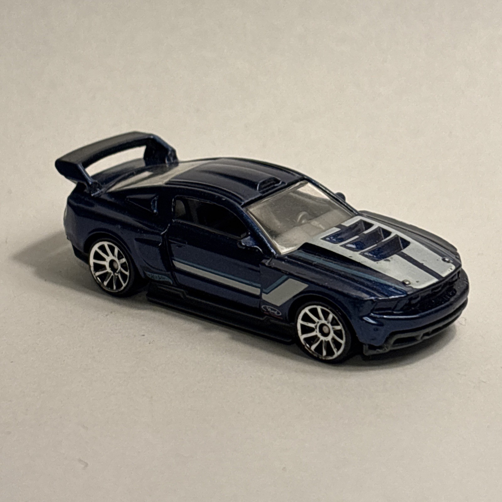 2013 Hot Wheels Custom ‘12 Ford Mustang HW Showroom Then & Now Dark Blue Loose