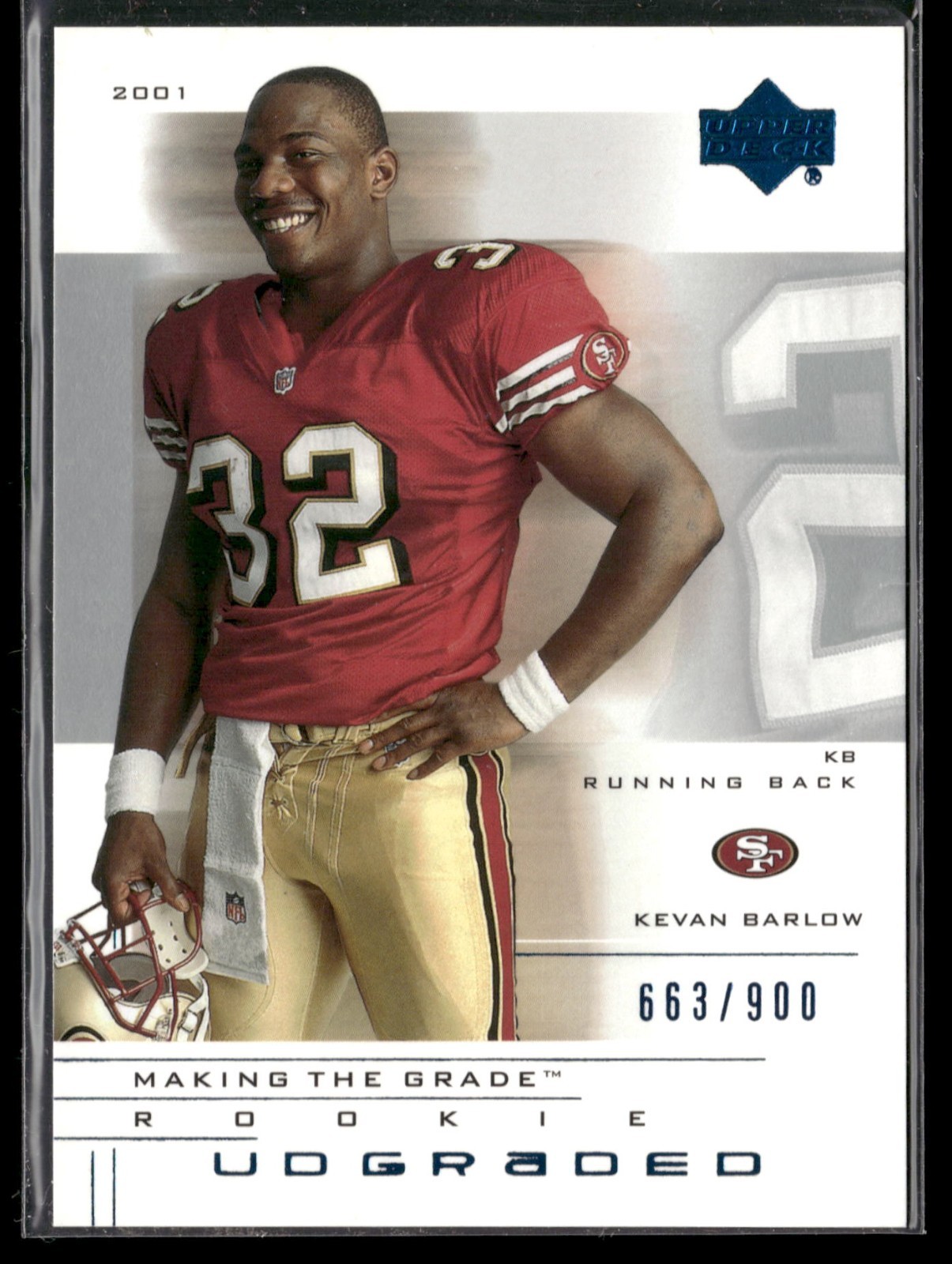 Kevan Barlow 2001 UD Graded Making the Grade Rookie Card RC San Francisco 49ers