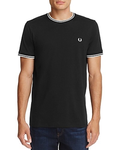 Fred Perry Twin Tipped Crewneck T-Shirt Men XL BlackWhite Short Sleeve Pullover 9190₽