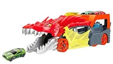 Hot Wheels City Dragon Launch Transporter Mouth Spits Cars 3 years New