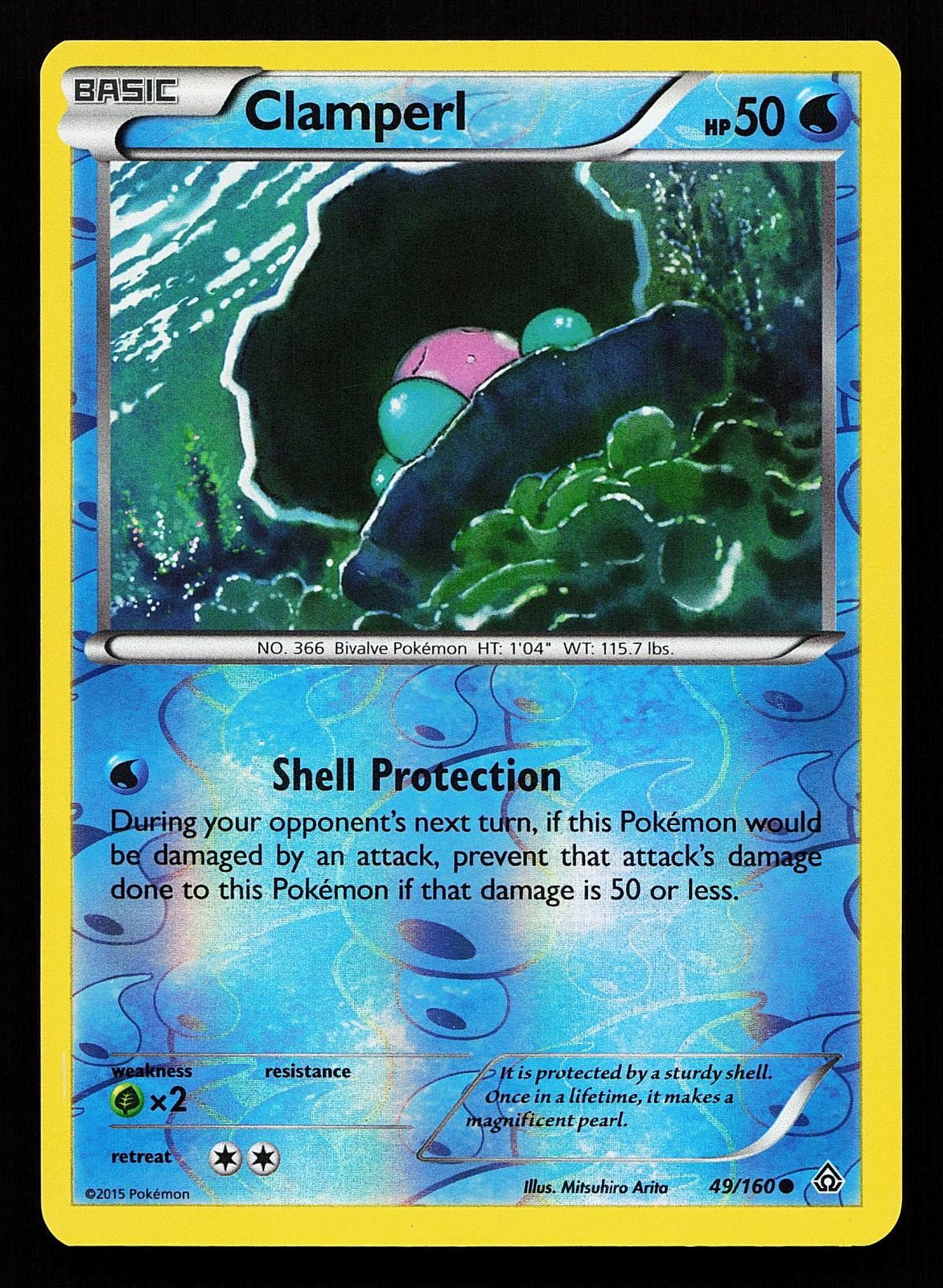 Clamperl 49/160 Reverse Holo Common Primal Clash Pokemon Card