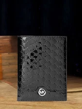 Michael Kors Jet Set Women Medium Metallic Logo Debossed Passport Card Wallet