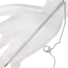 HERMES 925 Small Ballpoint Pen with Chain Cap, Silver 11cm Length 27cm Chain