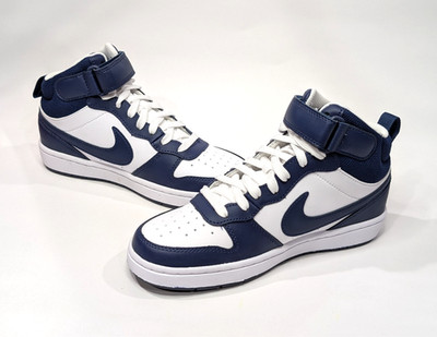 Nike Court Borough Mid 2 (GS) White/Blue Void Boy's Sneakers-Assorted Sizes NWB