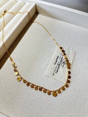 925 Silver Gold Plated Necklace with Multiple Disc Pendants Dainty Gift for Wome