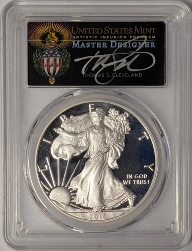 2016 W 2019 Proof American Silver Eagle PCGS PR70 Cleveland Signed - A479