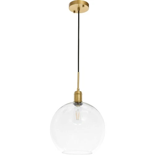 Living District Emett 1-Light Metal Pendant in Brass and Clear Glass - Picture 8 of 9