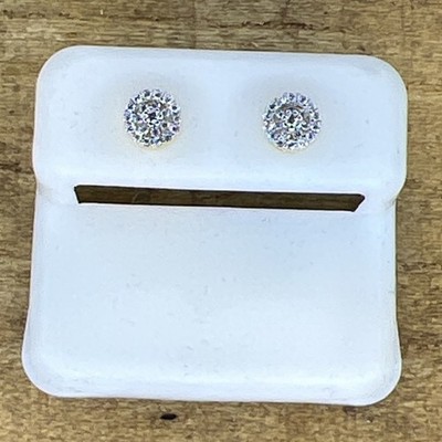 Moissanit 0,25ctw runde Ohrstecker 6mm VVS D Gelbgold 925