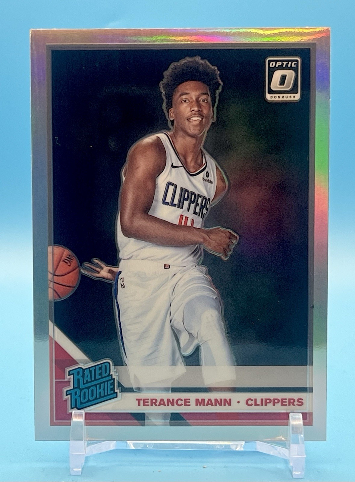 2019-20 Panini Donruss Optic Terance Mann Rated Rookie Silver Holo Prizm RC #165