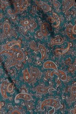 Vintage Tootal Cravat Ascot Tie Men's Teal Rust Orange Paisley Made In Britain