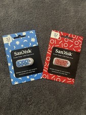 Lot Of 2 SanDisk 32gb Cruzer Snap USB 2.0 Decrative Flash Drives