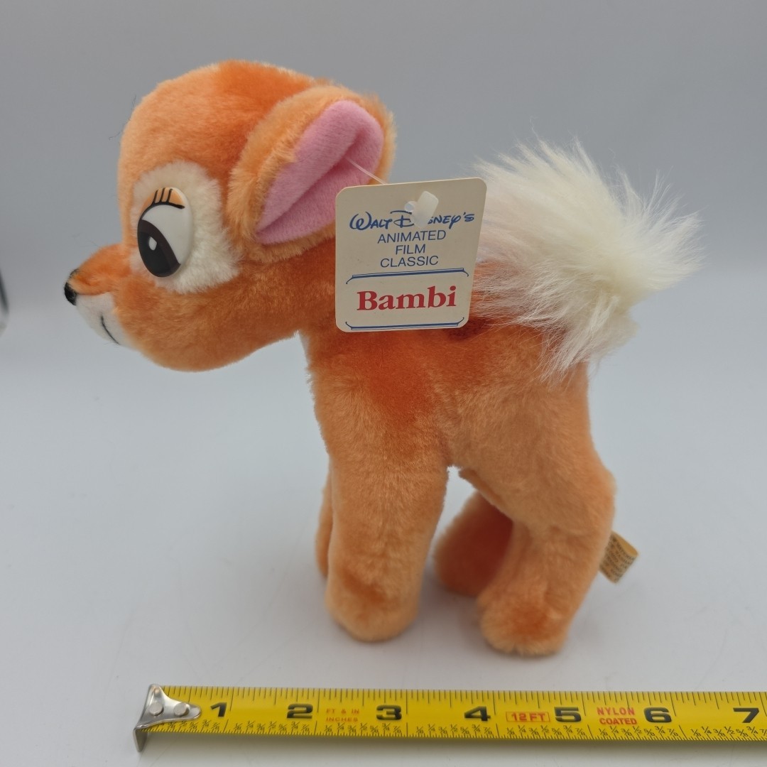 Disney Animated Film Classic Plush Bambi  7" Toy With Tag (Vintage)