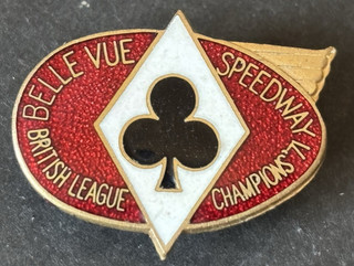 BELLE VUE ACES 1971 LEAGUE CHAMPIONS GOLD SPEEDWAY BADGE