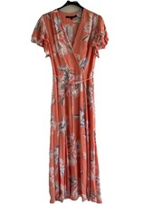 French Connection Peach Blossom Midi Dress Tea Dress Occasion Uk 8